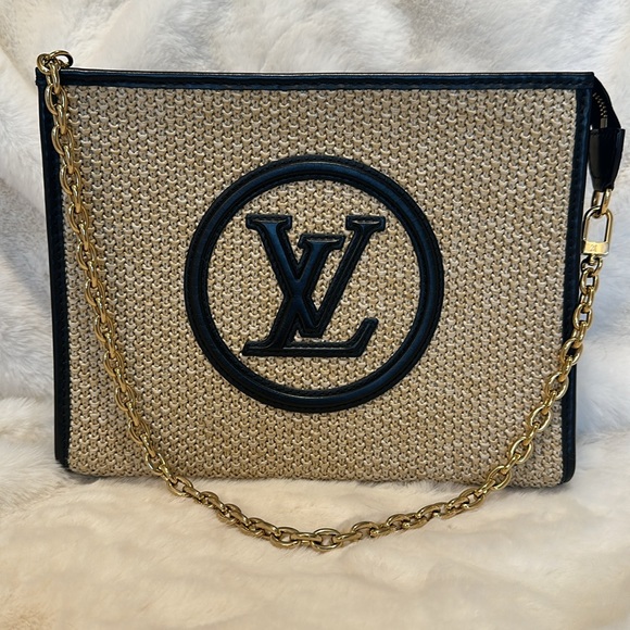 SOLD Louis Vuitton Toiletry Pouch on Chain M81366 Raffia - Picture 1 of 12